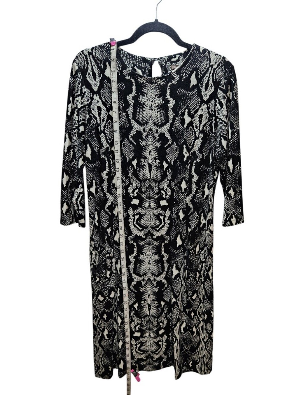 0147 J. McLaughlin Snake Print Midi Dress Large Stretch Career Office Animal - Picture 3 of 12